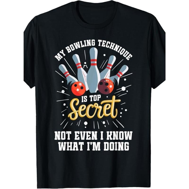 Men's 100% Cotton T-Shirt | Casual Round Neck | Multi-Season Comfort Fit | Humorous Bowling Graphic Print | Machine...