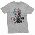 Men's 4th Of July Shirt Funny George Washington Tee USA Patriotic Tee Founding Daddy Shirt Dad Humorous Gift Fourth Of...