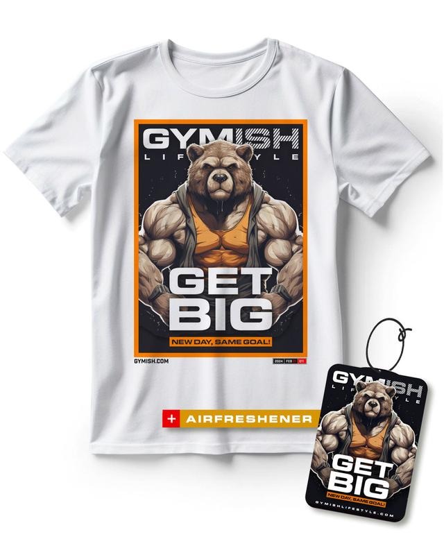 Men's Bear Figure Fitted Gym Workout Shirt with Air Freshener Gift Set Hoodie, Sweatshirt | RetroVerseTees.com