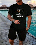 Men's Cartoon & Letter Print Round Neck Tee, Regular Fit Casual Short Sleeve T-Shirt for Summer, Men's Top for Daily Wear...