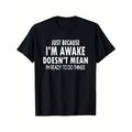Men's Casual Crew Neck T-Shirt, 100% Cotton Knit Fabric, Medium Stretch, All-Season Comfort, Regular Fit with "Just...