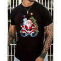 Men's Casual Fashion Santa Claus, Snowman, Christmas Tree Print Basic Short Sleeve T-Shirt Suitable For Christmas Party...