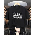 Men's Casual Gaming Graphic Tee "Can't Hear You I'm Gaming" - 100% Polyester Knit Fabric T-Shirt with Crew Neck, Regular...