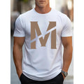 Men's Casual Geometric Letter M Pattern T-Shirt
