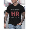 Men's Casual Geometric Print T-Shirt - Breathable Cotton, Crew Neck, Short Sleeve