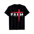 Men's Christian Faith & Cross T-Shirt, Cotton Crew Neck Short Sleeve Tee, Casual All-Season Knit Fabric Top, Regular Fit...
