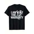 Men's Cotton Crew Neck T-Shirt, Casual Short Sleeve Pullover with "I Am The Warranty" Print, All-Season Knit Fabric Tee...