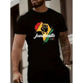 Men's Fashion Hot Selling JUNETEENTH Print T-shirt Loungewear Top For Summer, Casual Short Sleeve Crew Neck Slim Fit...