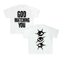 Men's God Watching You Graphic Short Sleeve T-Shirt - Cotton Shirt - S to 4XL