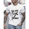 [Men's Let Me Jesus] Regular Fit Men's Let Me Jesus Crew Neck - Durable Stretch, Ideal For Sports & Casual Wear Made in...
