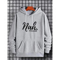 Men's Letter Print Drawstring Pocket Hoodie, Regular Fit Casual Comfy Long Sleeve Hooded Sweatshirt for Daily Wear,...
