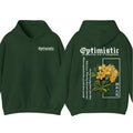 Men's Optimistic Hoodie T-Shirt with Flower Print, Motivational Graphic Apparel, Aesthetic Menswear Tops, Comfortable...