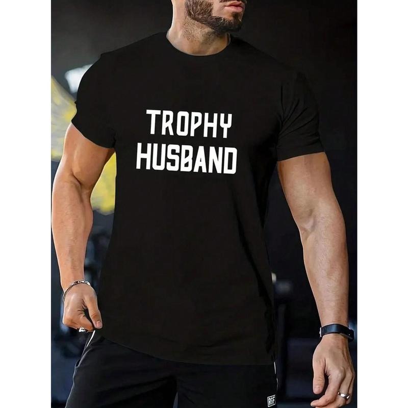 Men's Plus Size Letter Print Crew Neck T-Shirt Made in USA Hoodie, Sweatshirt | RetroVerseTees.com