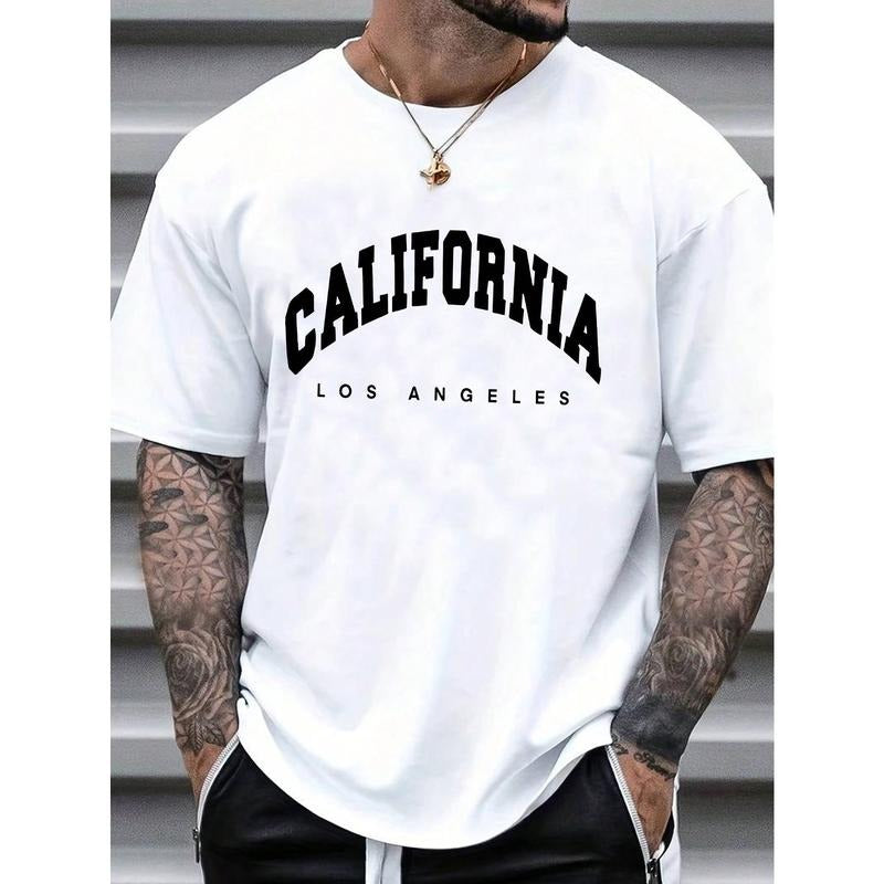 Men's Plus Size Letter Printed Short Sleeve T-Shirt Made in USA Hoodie, Sweatshirt | RetroVerseTees.com