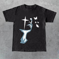 Men's Portrait Butterfly T-shirt, T Shirts for Men, Y2K Gothic Graphic Tees for Men, Casual Street Summer Tops for Men...
