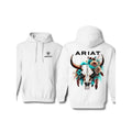 Men's Regular Fit Bull Head & Floral Print Hoodie, Casual Long Sleeve Hooded Sweatshirt for Fall, Fashion Men's Clothes...