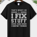 Men's Regular Fit Letter Print Round Neck Tee, Summer Clothes, Casual Short Sleeve Crew Neck Graphic T-shirt for Summer,...