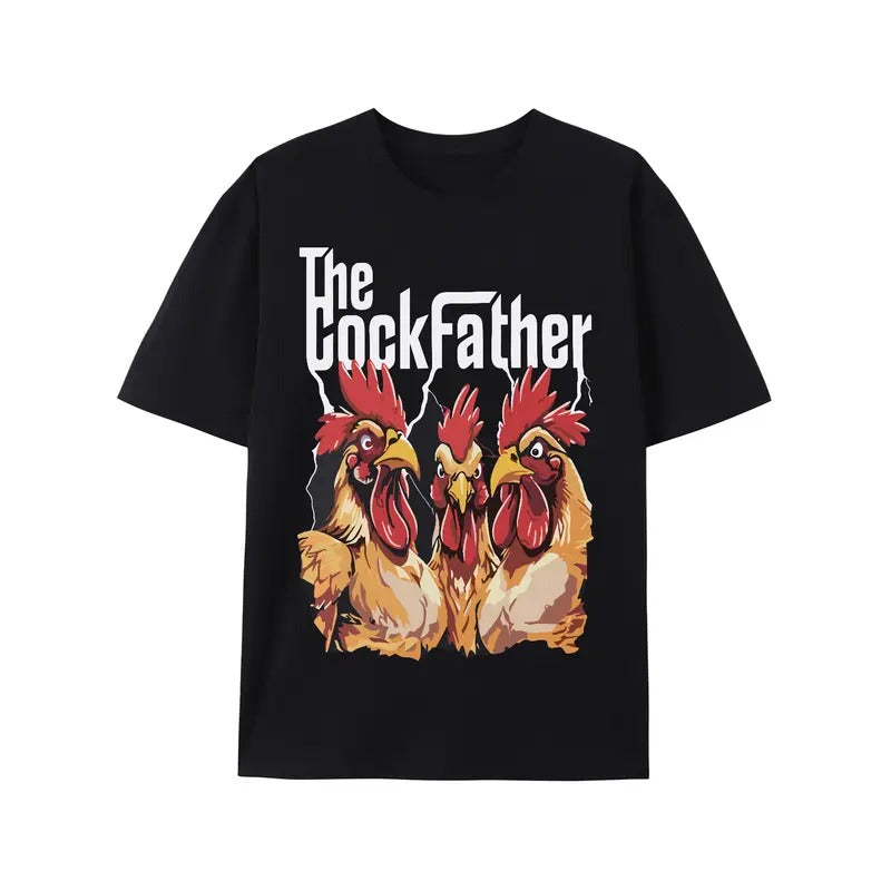 Men's Summer Short Sleeve T-Shirt with Front Print - Comfortable, Breathable Fabric, Casual Sporty Style- The Cockfather...