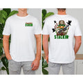 Mens "Quackin & Stackin" duck hunter T-Shirt. Fabric Menswear Hoodie, Sweatshirt | RetroVerseTees.com