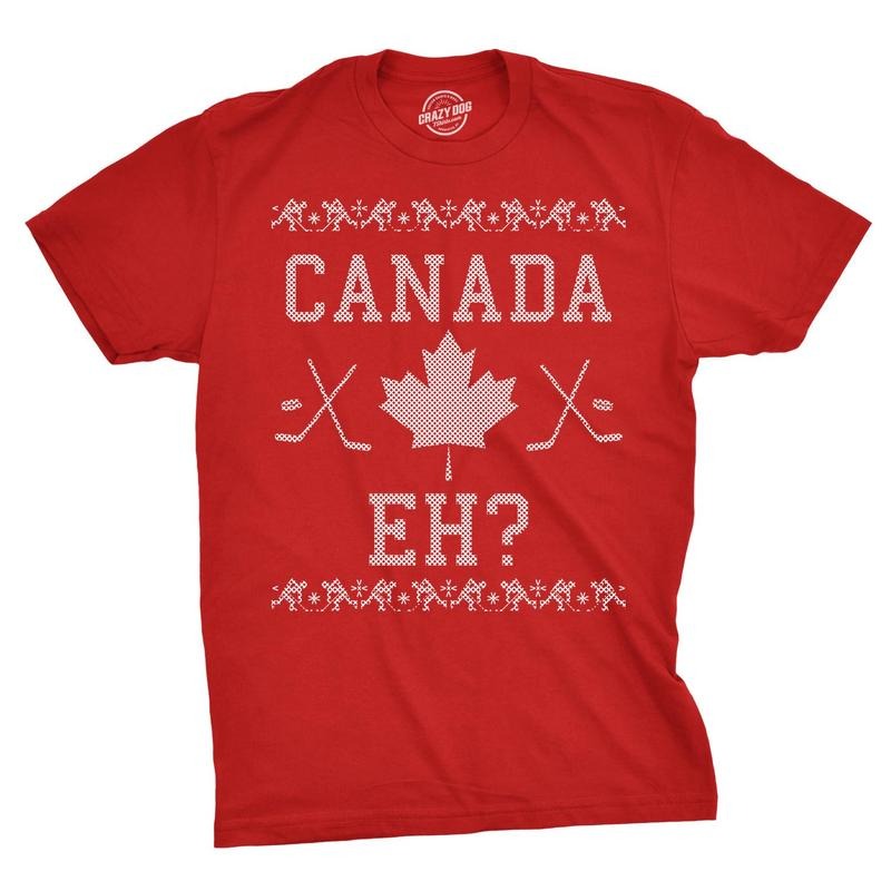 Mens Canada Eh Ugly Christmas Sweater Canadian Pride Holiday T shirt Hoodie, Sweatshirt | RetroVerseTees.com