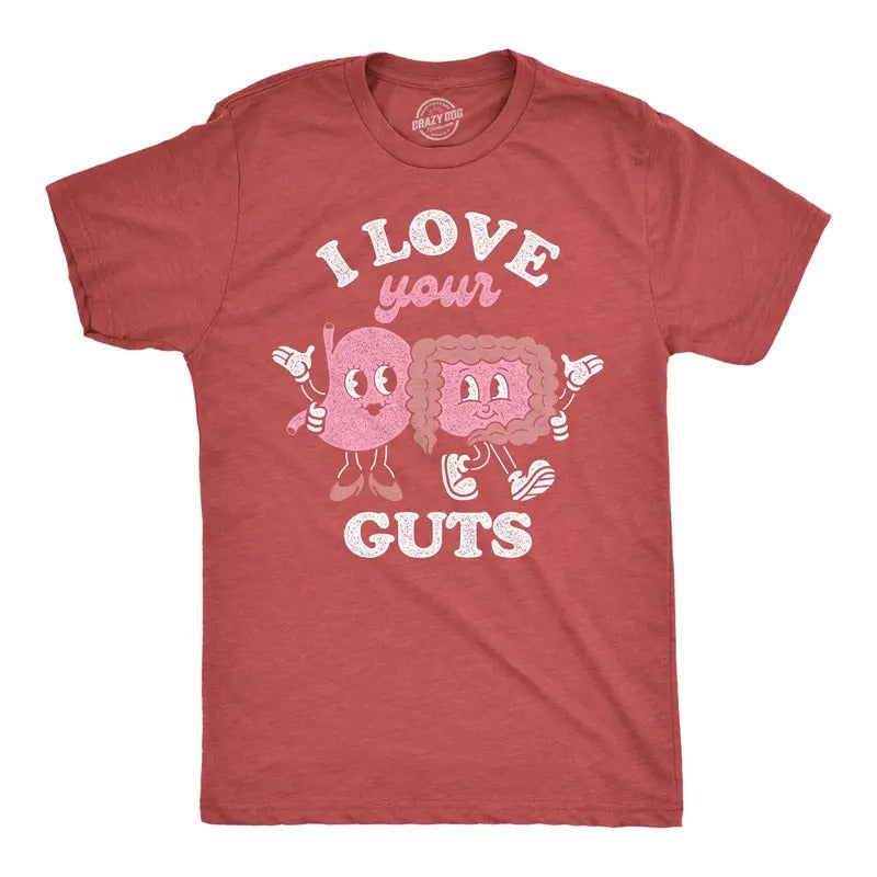 Mens Funny T Shirts I Love Your Guts Valentines Day Graphic Tee for Men Mens Funny T Shirts Cool Vintage Fashion T-Shirt...