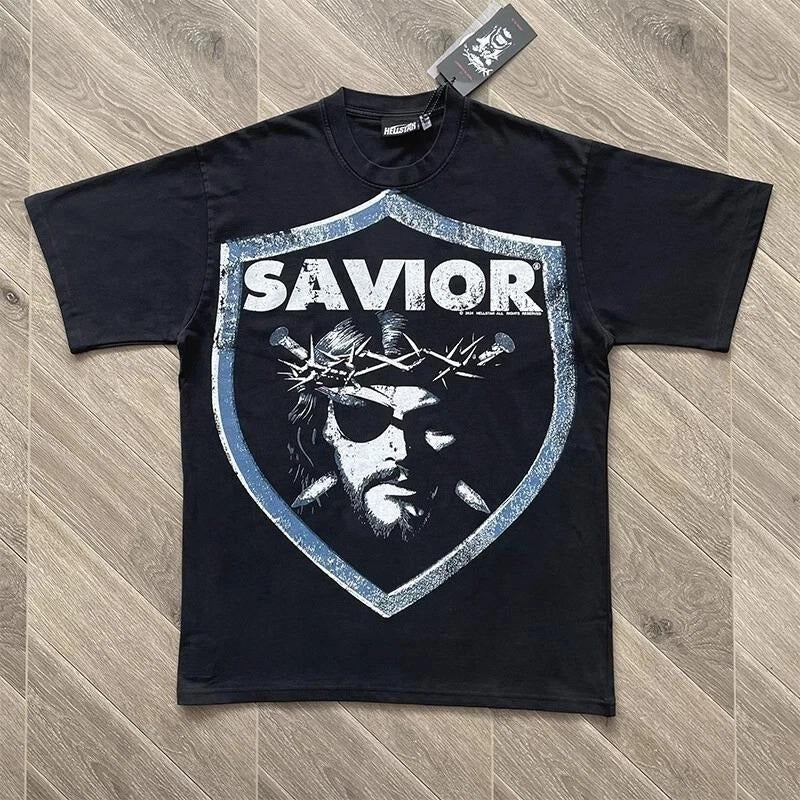 Mens HELL STUDIOS STAR BIGGER THAN SATAN Retro Printed Short Sleeve T-shirt Hoodie, Sweatshirt | RetroVerseTees.com