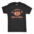 Mens Happy High Lo Ween T Shirt Funny 420 Halloween Weed Smoking Spooky Season Lovers Tee For Guys Hoodie, Sweatshirt