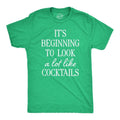 Mens Its Beginning To Look A Lot Like Cocktails T Shirt Funny Xmas Booze Drinking Tee For Guys Mens Funny T Shirts Cool...