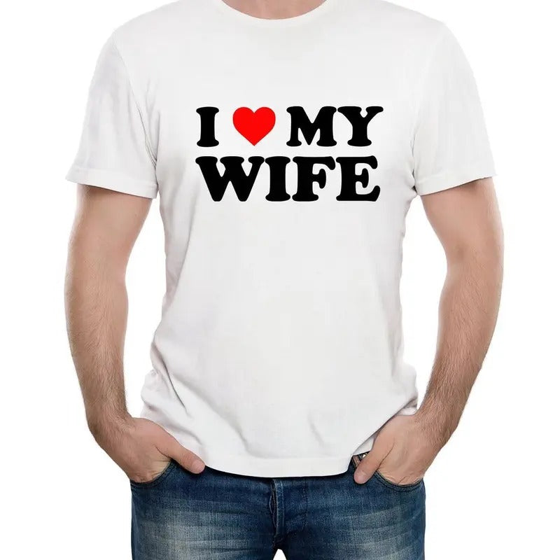 Mens Swoosh Love My Wife T-Shirt Funny Stalker Anniversary Gift Cute Hoodie, Sweatshirt | RetroVerseTees.com