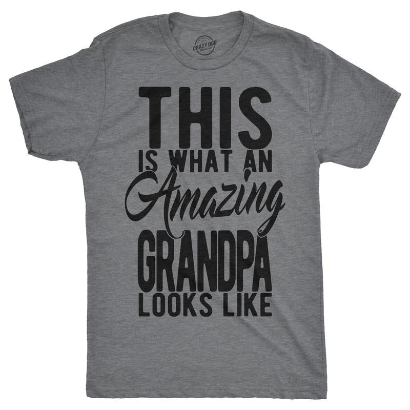 Mens This is What An Amazing Grandpa Looks Like T Shirt Funny Family Tee for Guys Mens Funny T Shirts Cool Vintage...