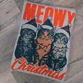 Meowy Christmas Cat Lovers Graphic Tee or Sweatshirt Hoodie | RetroVerseTees.com