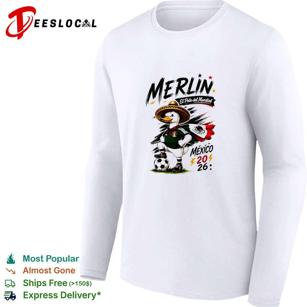 Merlin el pato del mundial Mexico 2026 duck mascot sombrero shirt