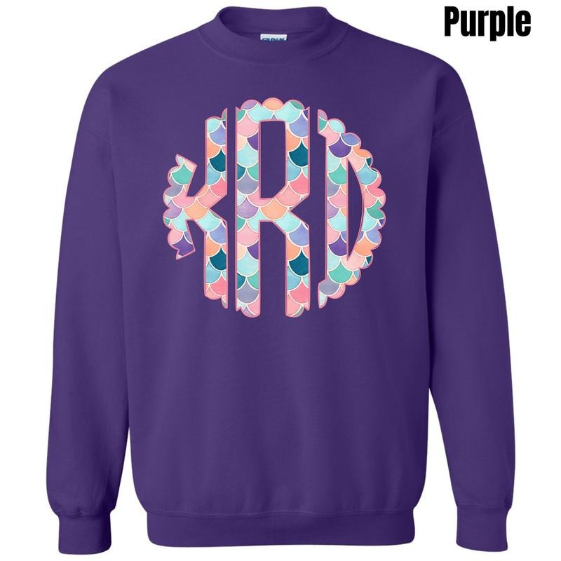 Mermaid Monogram Sweatshirt 'NLB' T-Shirts, Hoodie | RetroVerseTees.com