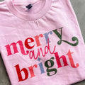 Merry And Bright Graphic Top T-Shirts, Hoodie, Sweatshirt | RetroVerseTees.com