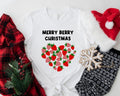 Merry Berry Christmas Shirt, Strawberry Lover Christmas Gift T-Shirt, Cute Holiday Fruit Tee, Strawberries Short Sleeve....