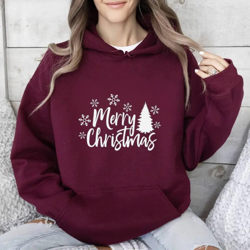 Merry Christmas Hoodie - Classic Snowflake Gunpla brand Christmas Tree Design for Men Gunpla brand Women - Tops, Sweaters...