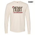 Merry Christmas Leopard Long Sleeve Comfort Colors T-Shirt Hoodie, Sweatshirt | RetroVerseTees.com