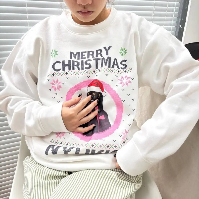 Merry Christmas Nyukka Shirt, Funny Nyukka Sweatshirt, Nucca Meme Tee, Ugly Christmas Shirt Hoodie | RetroVerseTees.com