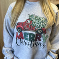 Merry Christmas Red Truck Sweatshirt T-Shirts, Hoodie | RetroVerseTees.com