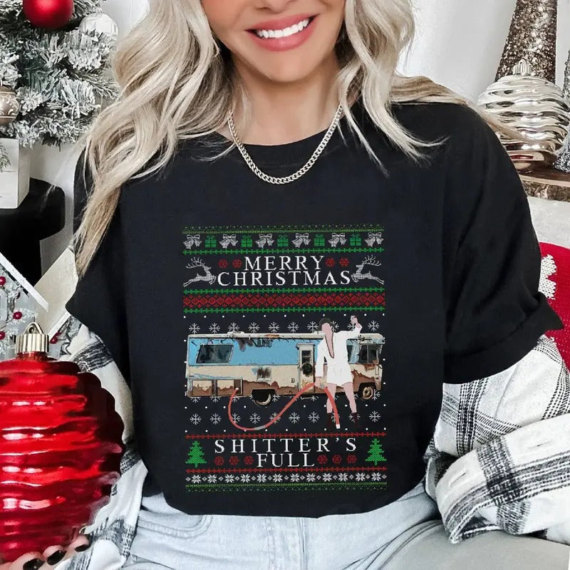 Merry Christmas Shitter's Full Ugly Sweater Cousin Eddie Shitter's Full Shirt National Lampoon's Christmas Vacation...