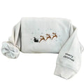 Merry Christmas embroidered Reindeers Crewneck Sweatshirt for Women - Comfort, Fit christmas sweatshirt T-Shirts, Hoodie