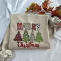 Merry Christmas sweatshirt; Christmas trees crewneck T-Shirts, Hoodie | RetroVerseTees.com