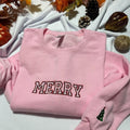 Merry Embroidered Sweatshirt T-Shirts, Hoodie | RetroVerseTees.com