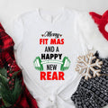 Merry Fitmas And A Happy New Rear Shirt, Christmas Fitness T-Shirt, Workout Xmas Tee, Personal Trainer Gift Tee, Unisex...