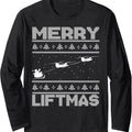 Merry Liftmas Chinook Helicopter Ugly Christmas Chinook Long Sleeve T-Shirt Hoodie, Sweatshirt | RetroVerseTees.com