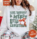 Merry Little Christmas Comfort Colors Sweatshirt, Trendy Women's Holiday Crewneck T-Shirts, Hoodie | RetroVerseTees.com