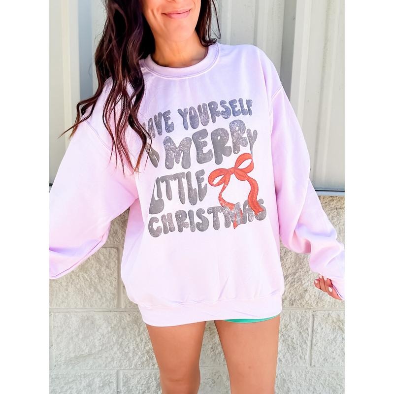 Merry Little Christmas Graphic Top T-Shirts, Hoodie, Sweatshirt | RetroVerseTees.com