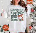Merry Little Christmas Sweatshirt, Trendy Women's Holiday Crewneck T-Shirts, Hoodie | RetroVerseTees.com
