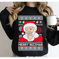 Merry Rizzmas Ugly Christmas Sweater, Funny Santa Christmas Sweatshirt, Holiday Crewneck Sweater, Unisex Sweater Pullover...