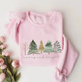 Merry and Bright Trees, Women's Christmas Sweatshirt, Womans Holiday Shirt,Christmas Gift,Chic Winter Shirt,Cute Holiday...